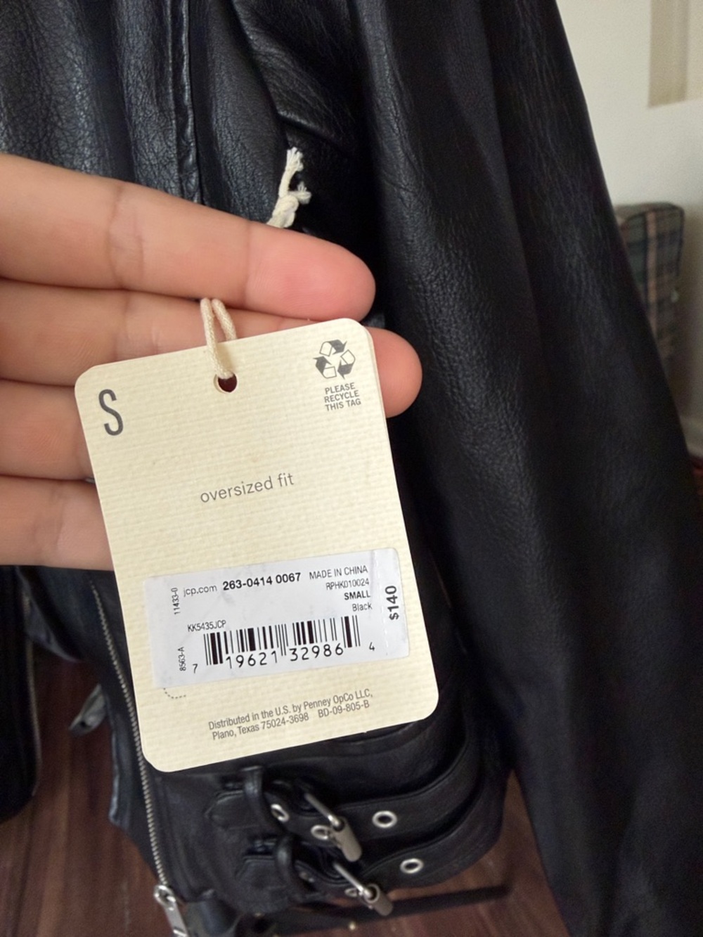 a.n.a Black Vegan Leather Moto Jacket with Silver Hardware - Picture 5 of 6